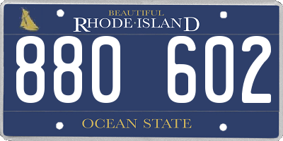 RI license plate 880602