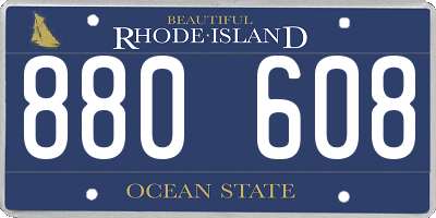 RI license plate 880608