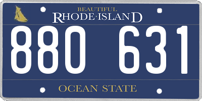 RI license plate 880631