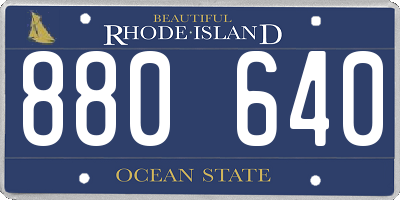 RI license plate 880640