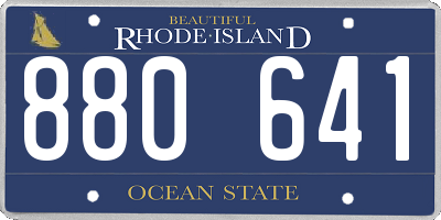 RI license plate 880641