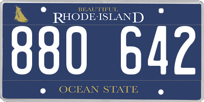 RI license plate 880642