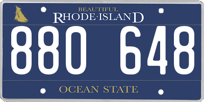 RI license plate 880648