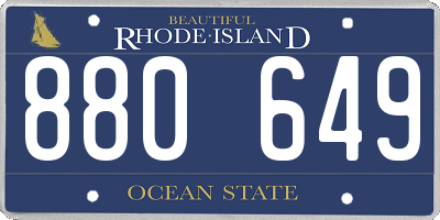 RI license plate 880649