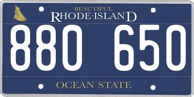 RI license plate 880650