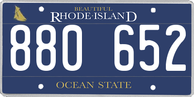 RI license plate 880652