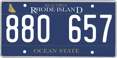 RI license plate 880657