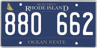 RI license plate 880662