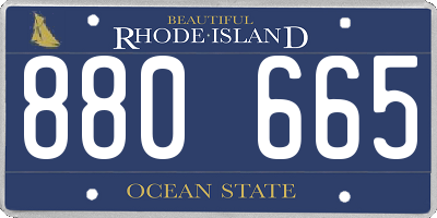 RI license plate 880665