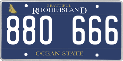 RI license plate 880666