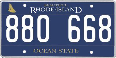 RI license plate 880668