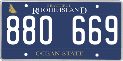 RI license plate 880669
