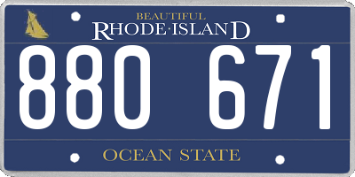 RI license plate 880671