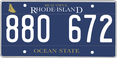 RI license plate 880672