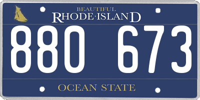 RI license plate 880673