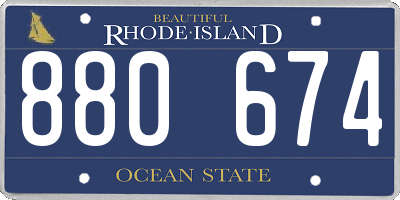 RI license plate 880674