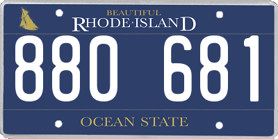 RI license plate 880681