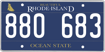 RI license plate 880683