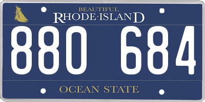 RI license plate 880684