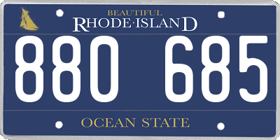 RI license plate 880685