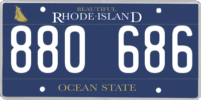 RI license plate 880686