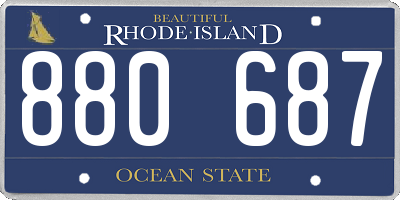 RI license plate 880687