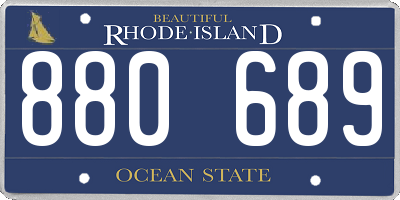 RI license plate 880689