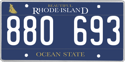 RI license plate 880693