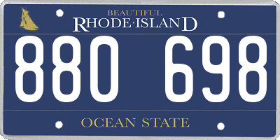 RI license plate 880698
