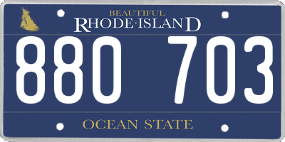 RI license plate 880703