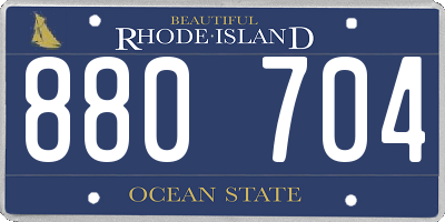 RI license plate 880704