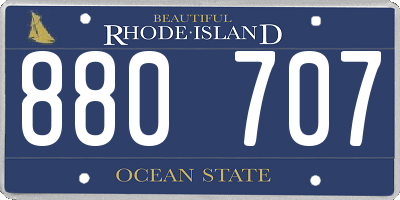RI license plate 880707