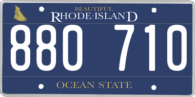 RI license plate 880710