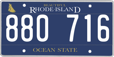 RI license plate 880716