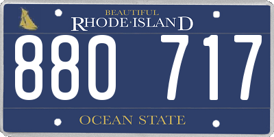 RI license plate 880717