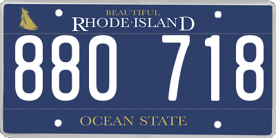 RI license plate 880718