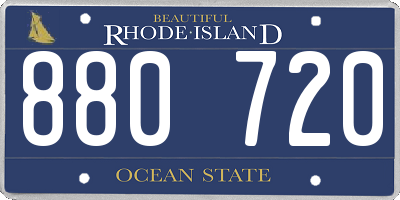 RI license plate 880720