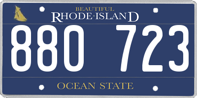 RI license plate 880723