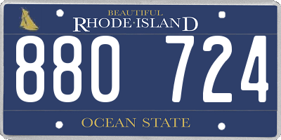 RI license plate 880724