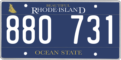 RI license plate 880731