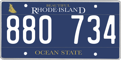 RI license plate 880734