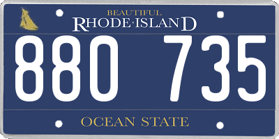 RI license plate 880735
