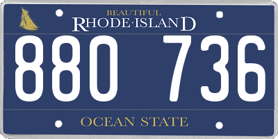 RI license plate 880736
