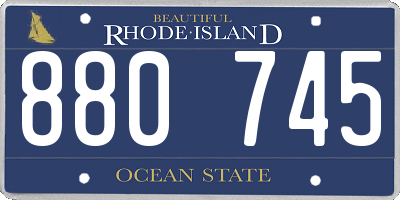 RI license plate 880745