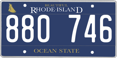 RI license plate 880746