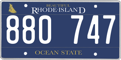 RI license plate 880747