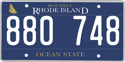 RI license plate 880748