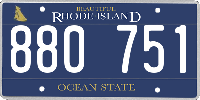 RI license plate 880751