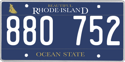 RI license plate 880752