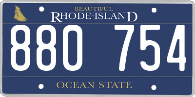 RI license plate 880754